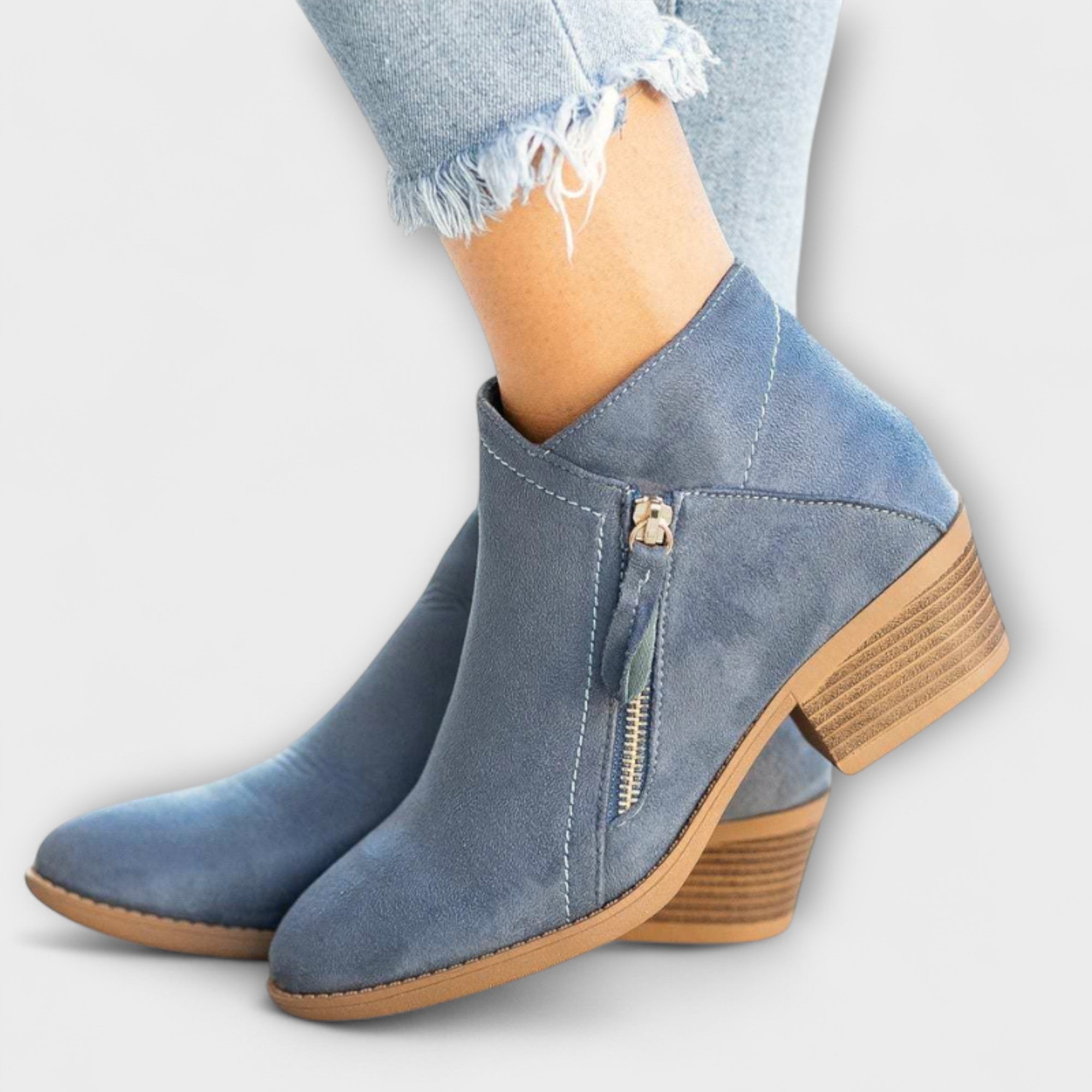 Karina - Bottes en daim à talon large