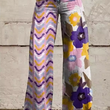 Miglė™ | Boho kelnės su gėlių raštu