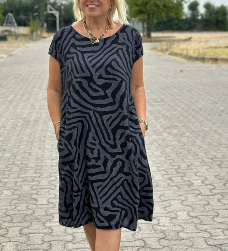 Avanille | Vasarinė Suknelė su Apvaliu Kaklu