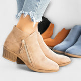 Karina - Bottes en daim à talon large