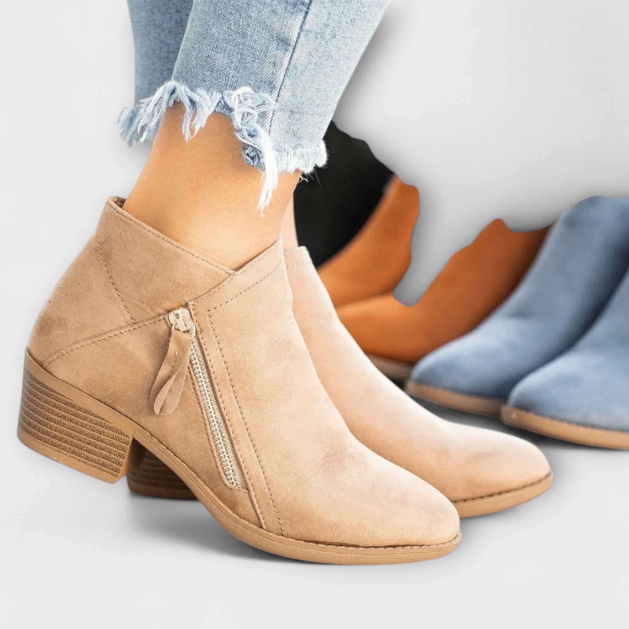 Karina - Bottes en daim à talon large