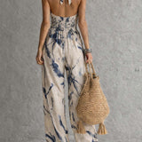 Sabine | Platus Kojų Jumpsuit Moterims