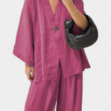 Eli | Oversize komplektas su V formos topu