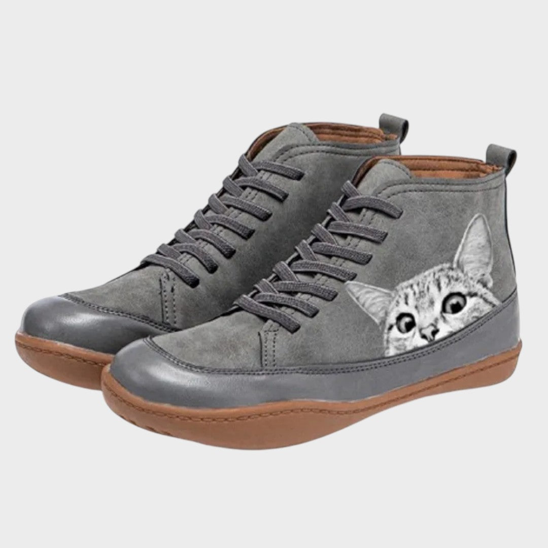 Milene - Bottes en cuir pour les amoureux des chats