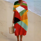 Ugnė™ | Spalvinga Patchwork Suknelė