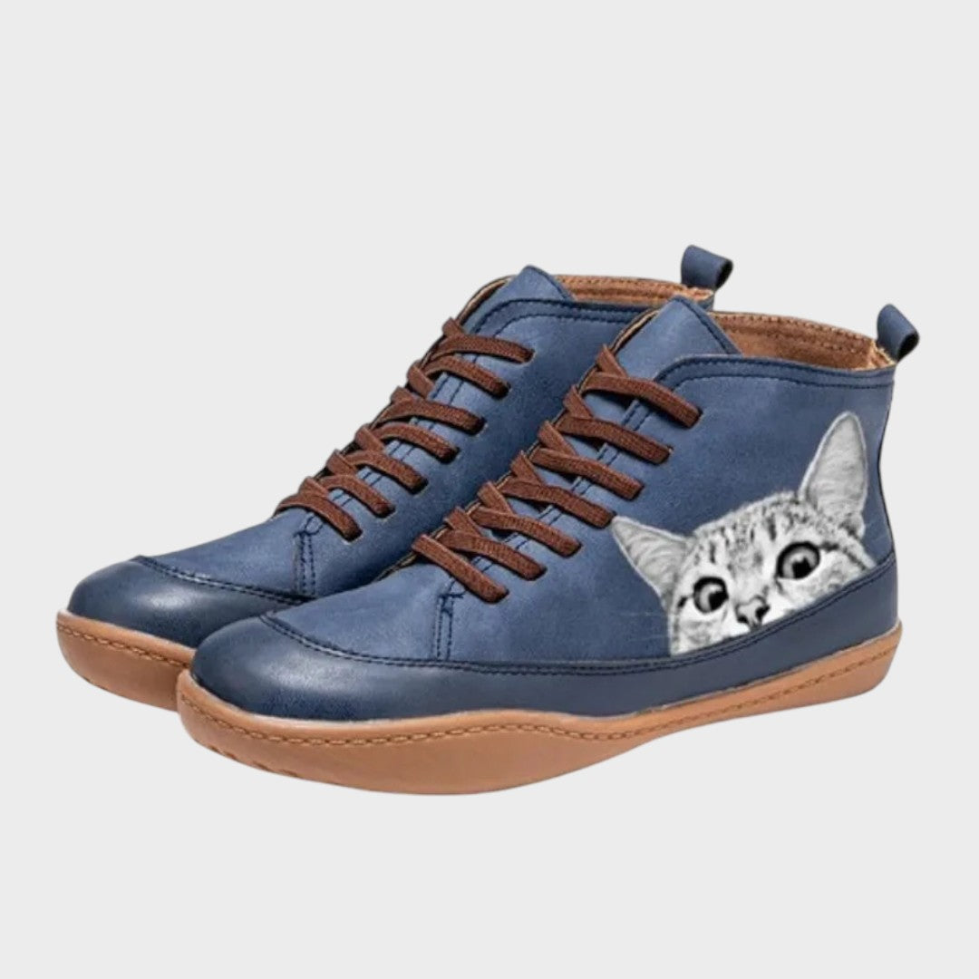 Milene - Bottes en cuir pour les amoureux des chats