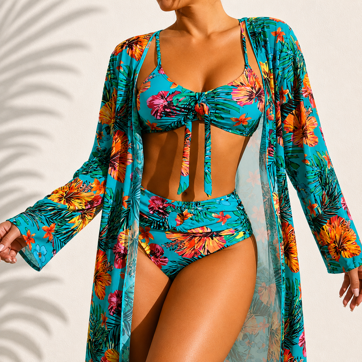 DELACROIX | Elegantiškas Tropinis Marie Bikini 3 Dalių