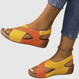 Rūta™ | Dvispalvės odinės sandalos