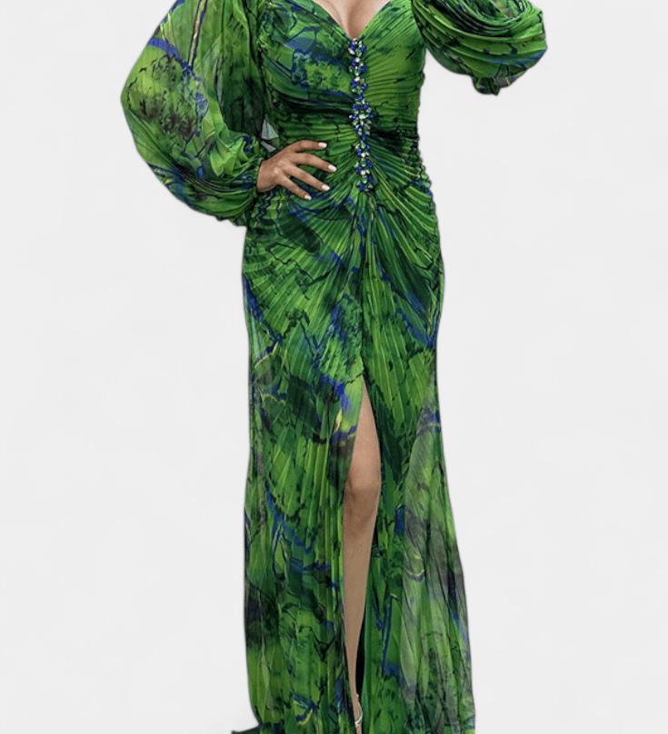 Quintessa™ | Spalvingas Plisuotas Maxi