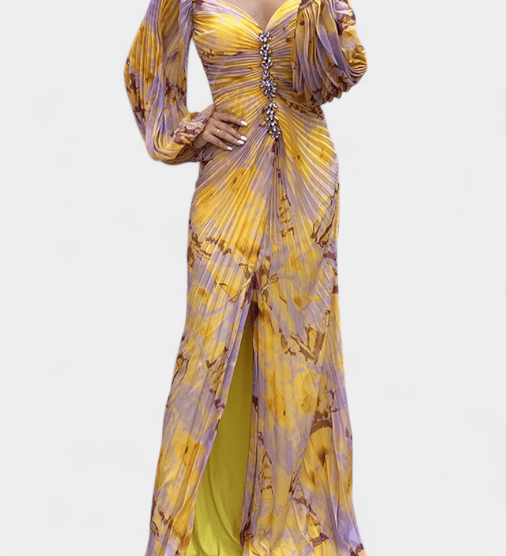 Quintessa™ | Spalvingas Plisuotas Maxi