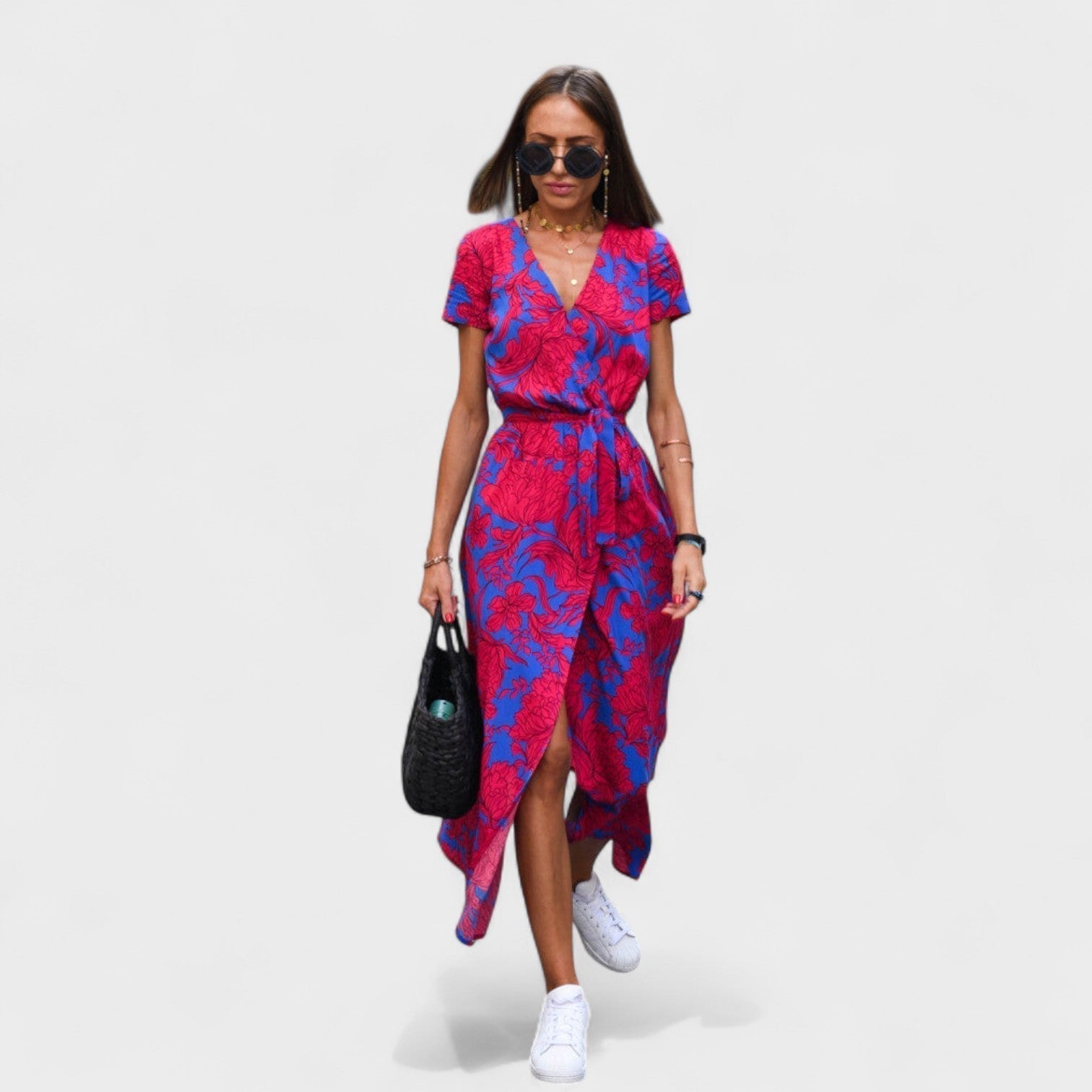 Rožinis Lirio Suknelė - Boho Chic Stilius