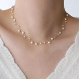 Perlų choker kaklo papuošalas