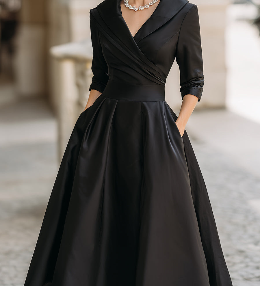Laura - Elegantiškas ilgomis rankovėmis midi suknelė