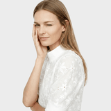 Ieva™ - Siuvinėta palaidinė su aukštu apykakle