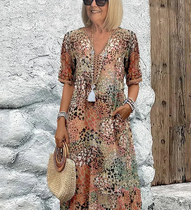 Lia | Moteriška Midi Suknelė Iš Lengvos Medžiagos