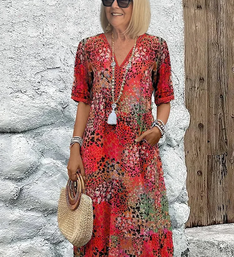 Lia | Moteriška Midi Suknelė Iš Lengvos Medžiagos