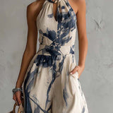 Sabine | Platus Kojų Jumpsuit Moterims