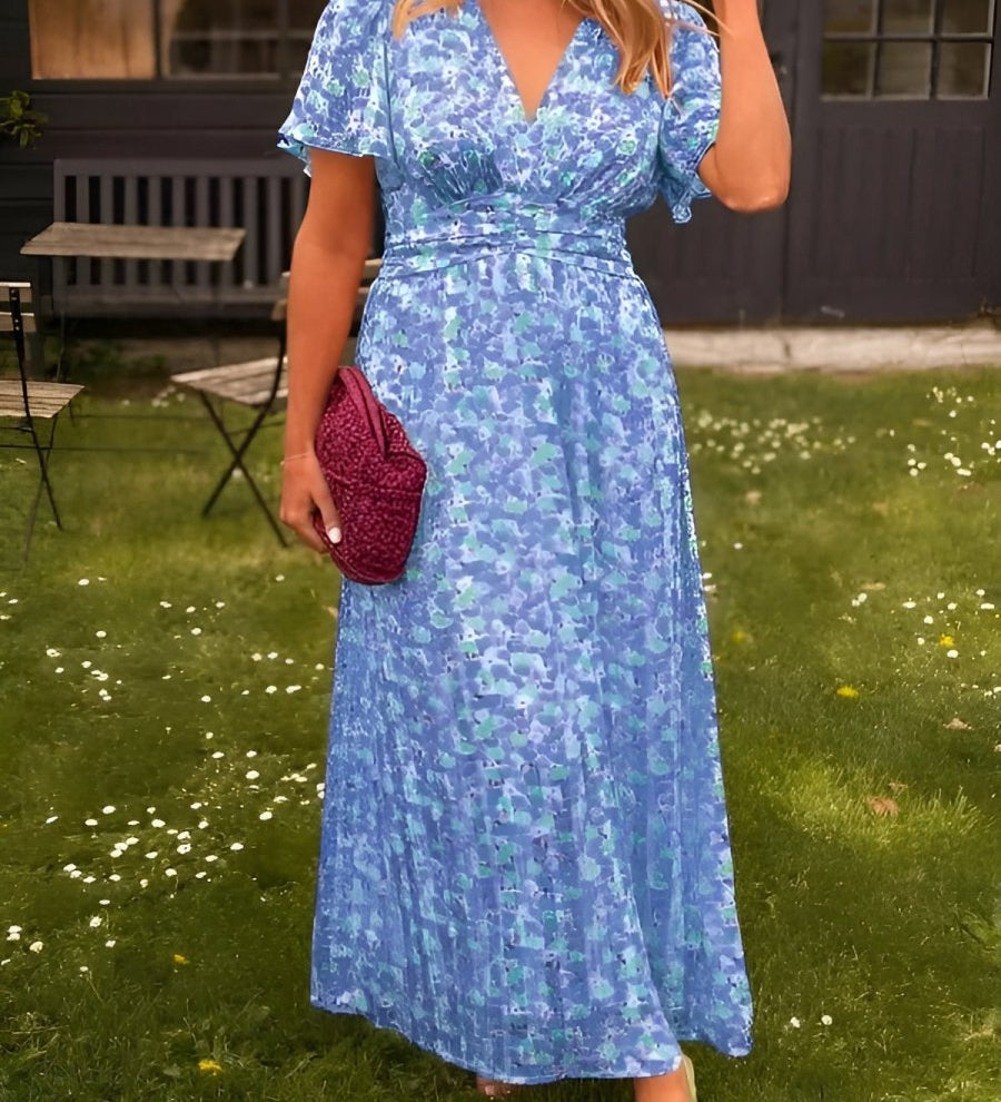 Sandra | Elegantiška maxi suknelė su V formos iškirpte