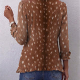 Simone | Tiermuster-Jacke mit Volants
